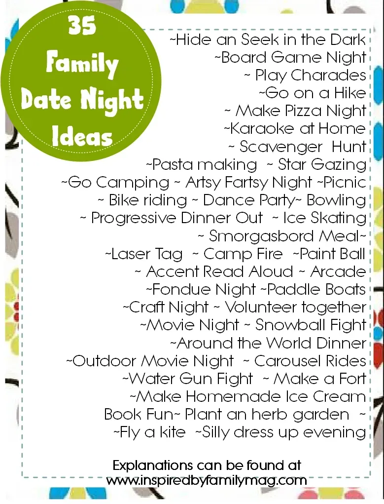 Simple & Sweet Indoor Family Date Night Ideas