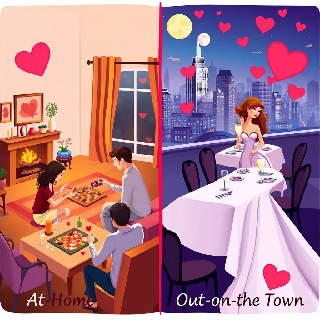 Types of Romantic Date Night Packages: AtHome vs. OutontheTown