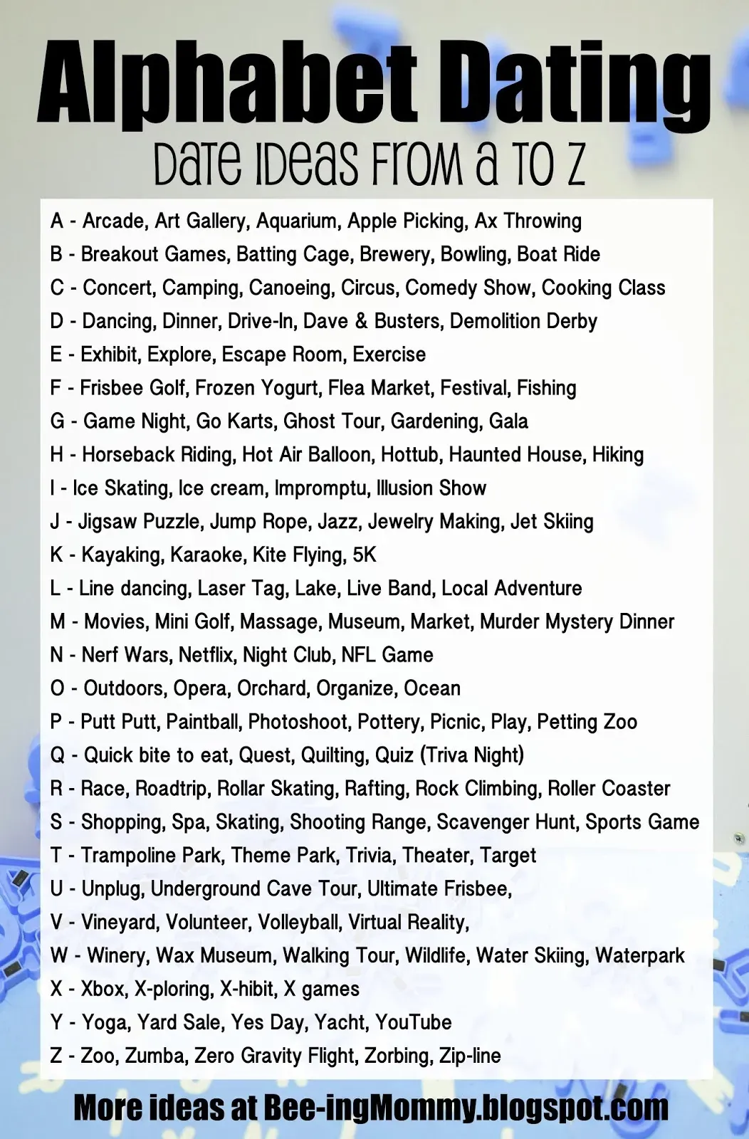 Amazing z date ideas for unforgettable nights